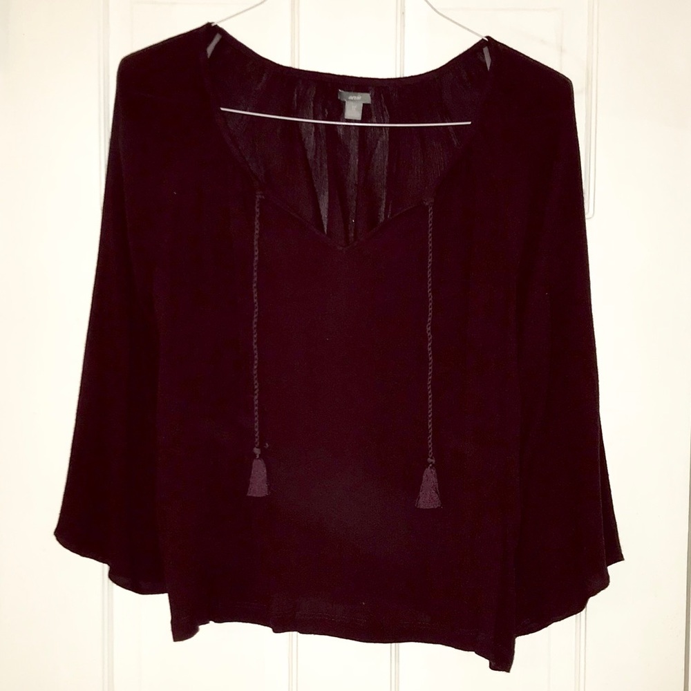 Burgundy Tassel Top